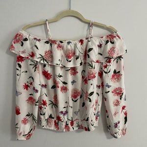 H&M Girls off the shoulder floral top